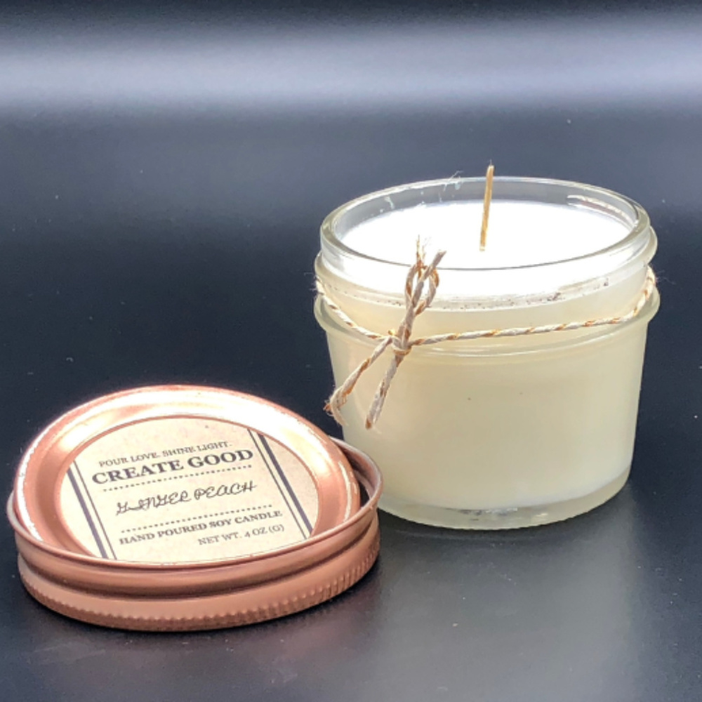 GINGER PEACH soy candle 4oz